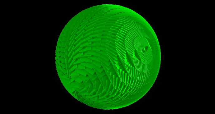 An image of a green object in the dark